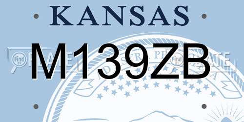 M139ZB Kansas License Plate