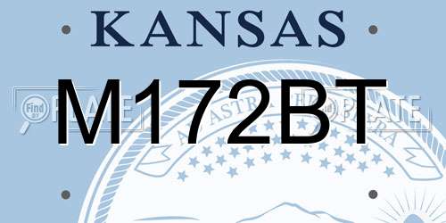 M172BT Kansas License Plate