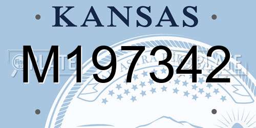 M197342 Kansas License Plate