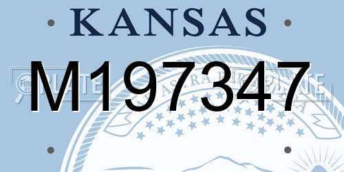 M197347 Kansas License Plate