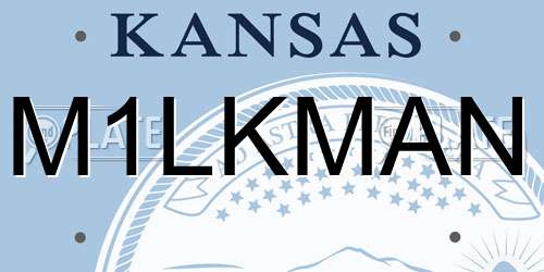 M1LKMAN Kansas License Plate