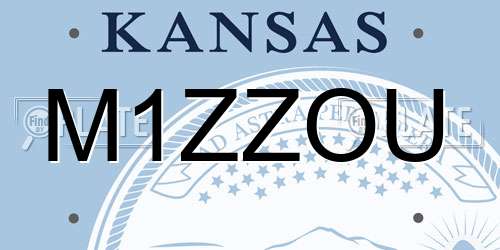 M1ZZOU Kansas License Plate