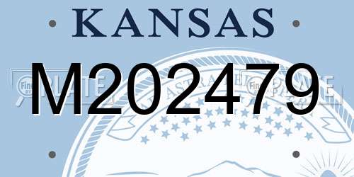 M202479 Kansas License Plate