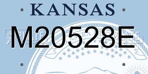 M20528E Kansas License Plate