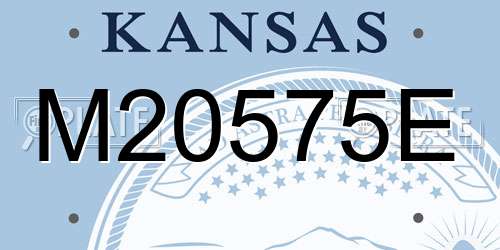 M20575E Kansas License Plate