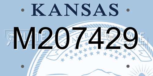 M207429 Kansas License Plate