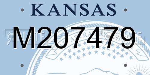 M207479 Kansas License Plate