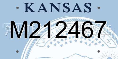 M212467 Kansas License Plate