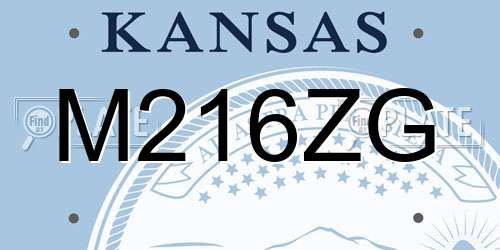 M216ZG Kansas License Plate