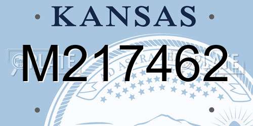 M217462 Kansas License Plate
