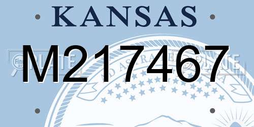 M217467 Kansas License Plate