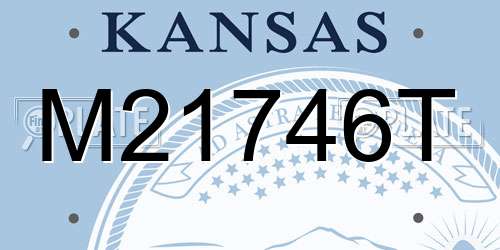 M21746T Kansas License Plate