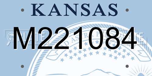 M221084 Kansas License Plate