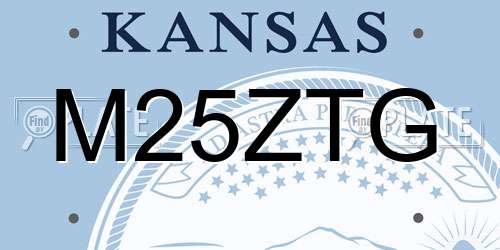 M25ZTG Kansas License Plate