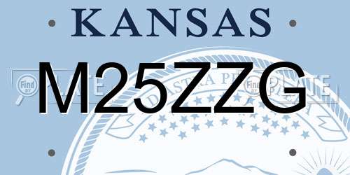 M25ZZG Kansas License Plate