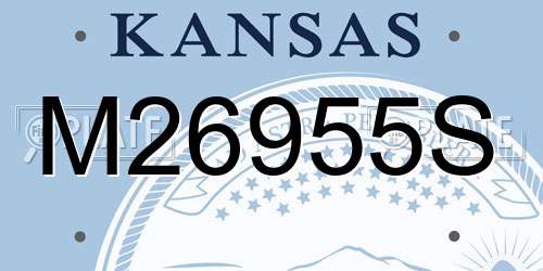M26955S Kansas License Plate