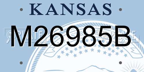 M26985B Kansas License Plate