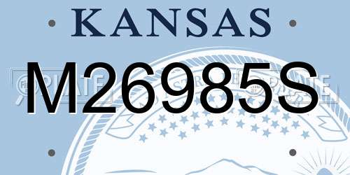 M26985S Kansas License Plate