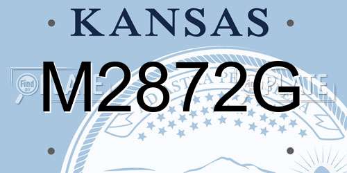 M2872G Kansas License Plate