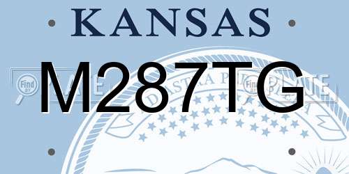 M287TG Kansas License Plate