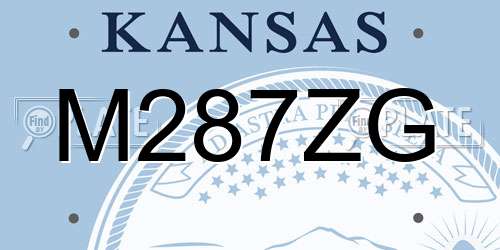 M287ZG Kansas License Plate