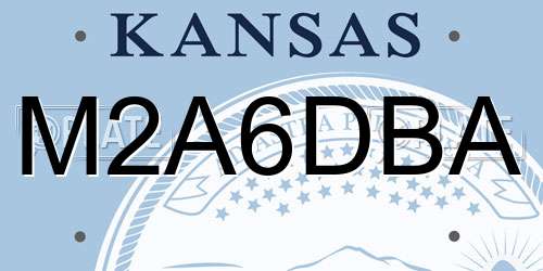 M2A6DBA Kansas License Plate