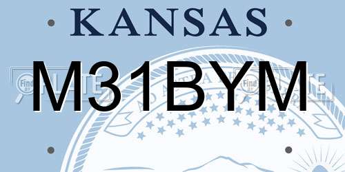 M31BYM Kansas License Plate