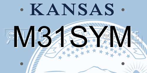M31SYM Kansas License Plate