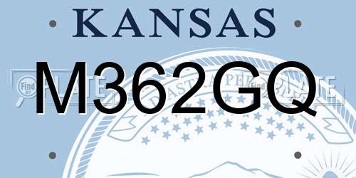 M362GQ Kansas License Plate