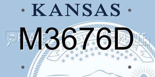 M3676D Kansas License Plate