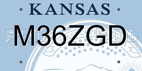 M36ZGD Kansas License Plate