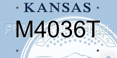 M4036T Kansas License Plate