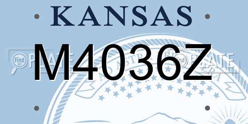 M4036Z Kansas License Plate