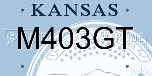 M403GT Kansas License Plate