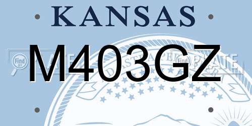M403GZ Kansas License Plate