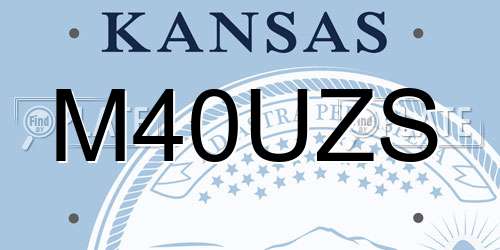 M40UZS Kansas License Plate