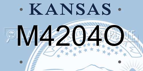 M4204O Kansas License Plate