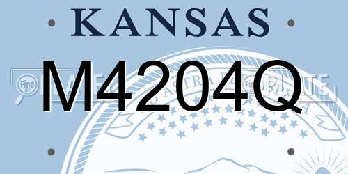 M4204Q Kansas License Plate