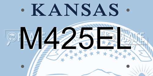 M425EL Kansas License Plate