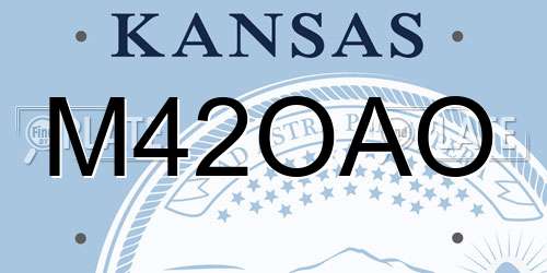 M42OAO Kansas License Plate