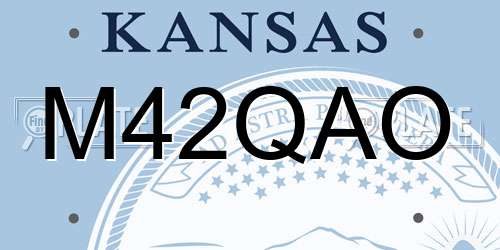 M42QAO Kansas License Plate