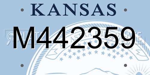 M442359 Kansas License Plate