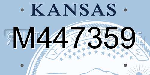 M447359 Kansas License Plate