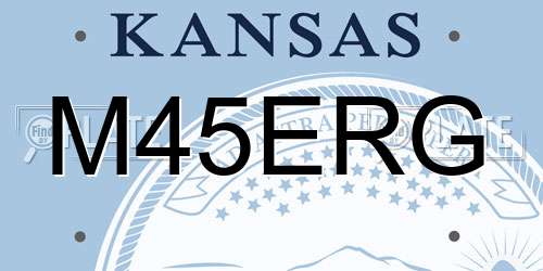 M45ERG Kansas License Plate