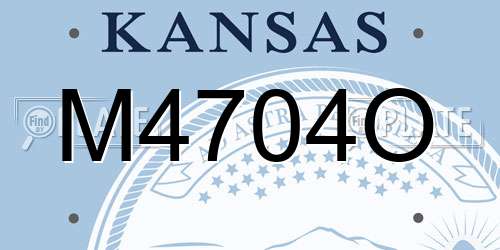 M4704O Kansas License Plate