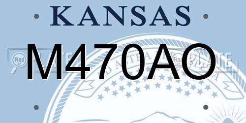 M470AO Kansas License Plate