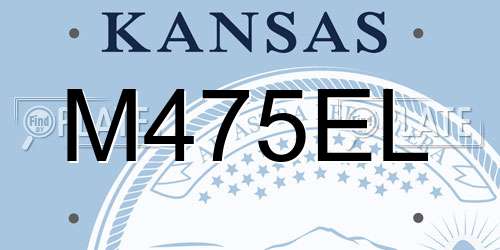 M475EL Kansas License Plate