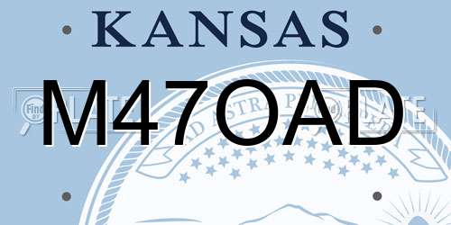 M47OAD Kansas License Plate