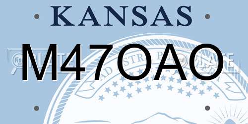 M47OAO Kansas License Plate