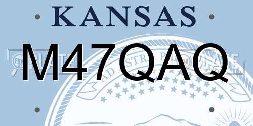 M47QAQ Kansas License Plate